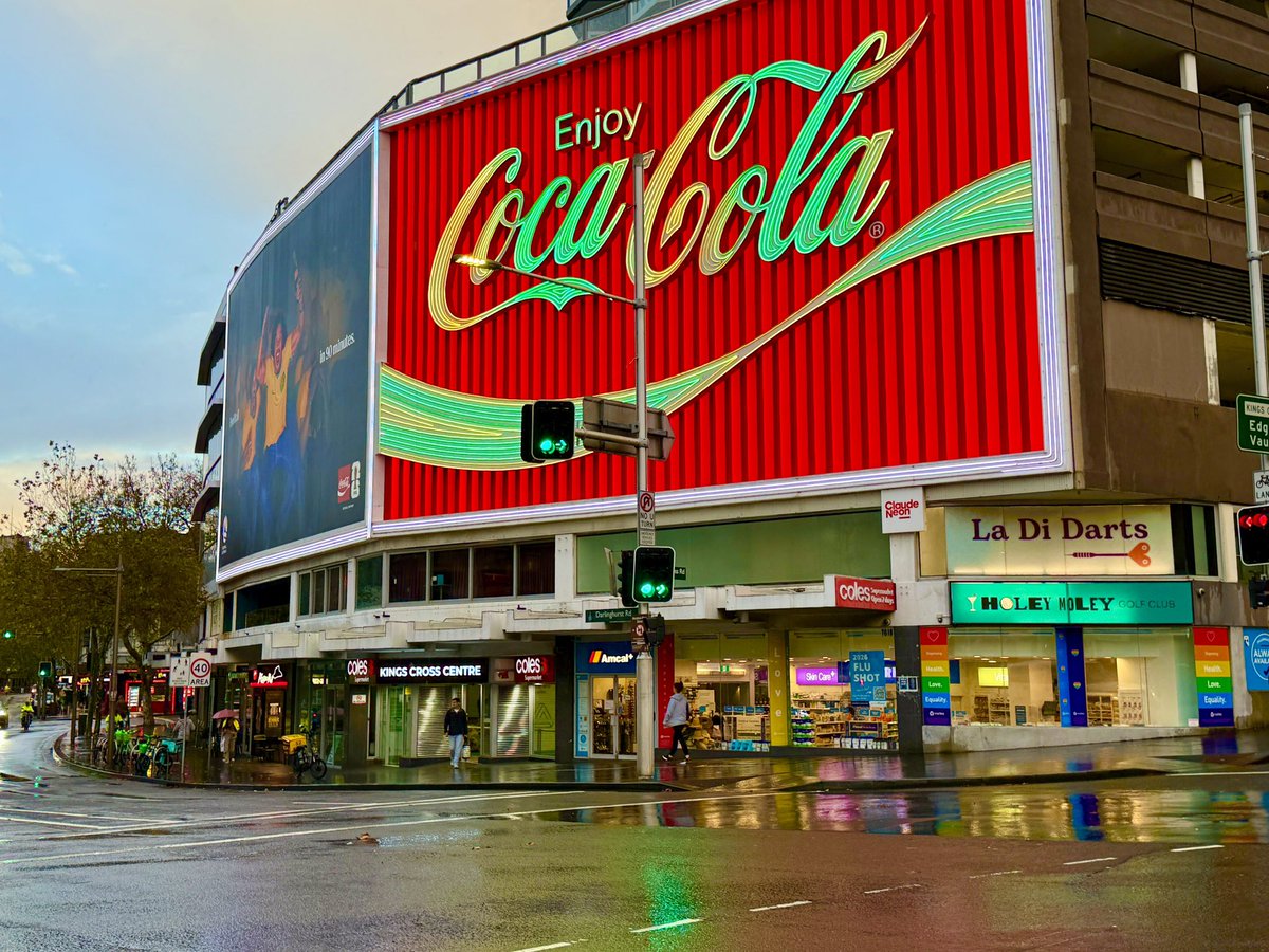 williamBrougham's tweet photo. A wet Sunday evening in Kings Cross.

#kingscross #sydney #cocacola https://t.co/ctoyVyl3oC