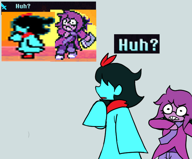 Macheesecheese's tweet photo. I burst out laughin cuz of her side sprite idk why

#deltarunespoilers #deltarune https://t.co/EpY2CFAy0v