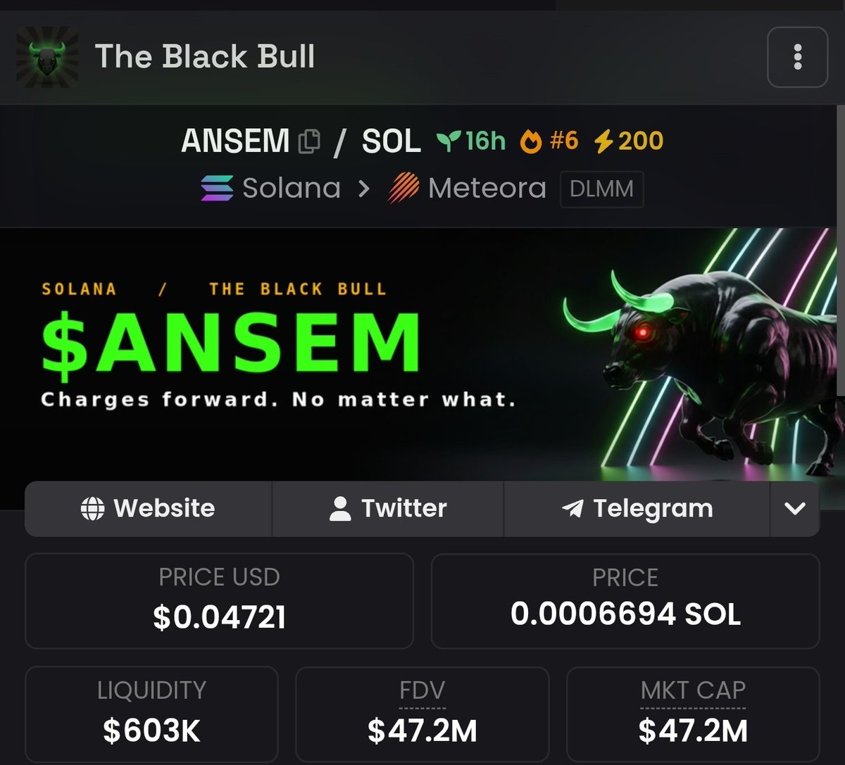 _Jaredad's tweet photo. Heard about $ANSEM coin yesterday at 9M MC , i thought it had topped, now it is about to blast past 50 MC 

Thats over 5x within less than 24 hours.. https://t.co/Gbj0GOUhXS