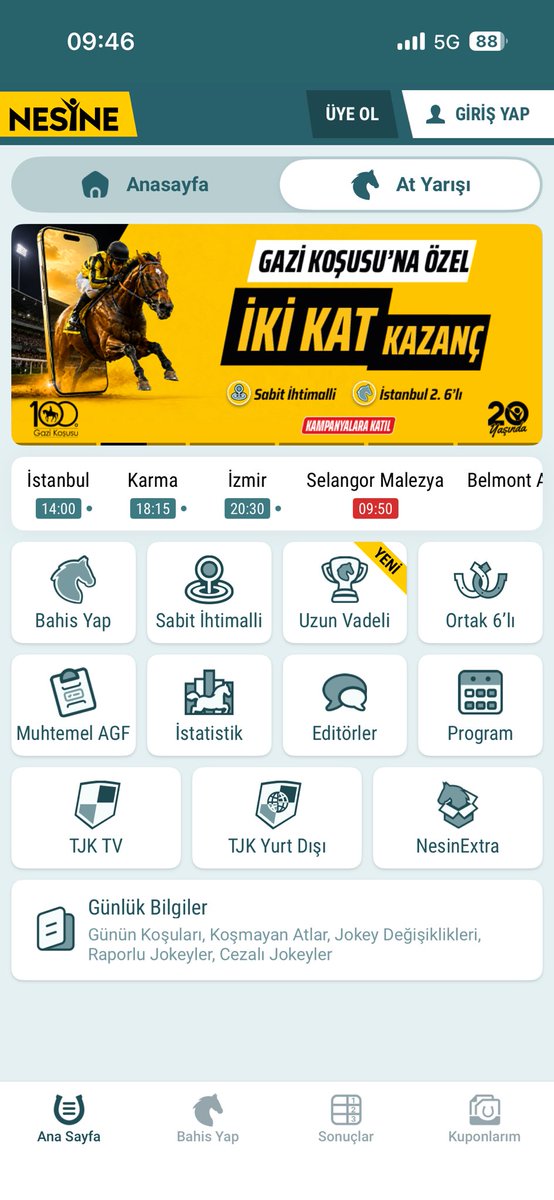 barisdusmez's tweet photo. 100. Gazi Koşusu'na özel İstanbul 2. 6’lıda İki Kat Kazanç Nesine’de sizi bekliyor. Minimum 250 TL tutarında oynadığınız kuponunuzun kazanması halinde, net kazancınız kadar 10 BİN TL’ye kadar ekstra ödül var. @Nesinecom 

Kampanyalara Katılmak İçin --> https://t.co/bxYAI9hUH8 https://t.co/d0YgVBjkP6