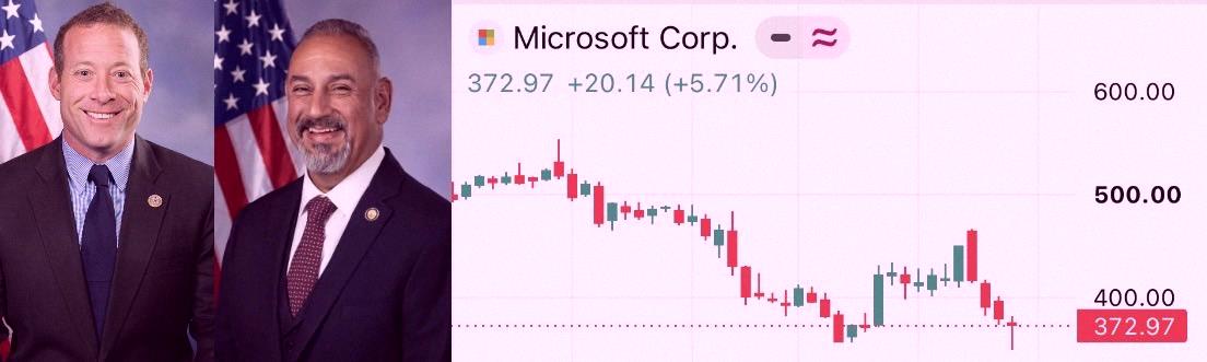 hmwr053's tweet photo. $MSFT今月の動き：

マイケル・バリーが公に強気でコールオプション買い増し。
下院議員ゴットハイマーは最大150万ドル分のオプションを購入。
下院議員シスネロスは最大10万ドル分の株を取得。

彼らは何を知ってるんだろうね？ https://t.co/cc2vzguTQr