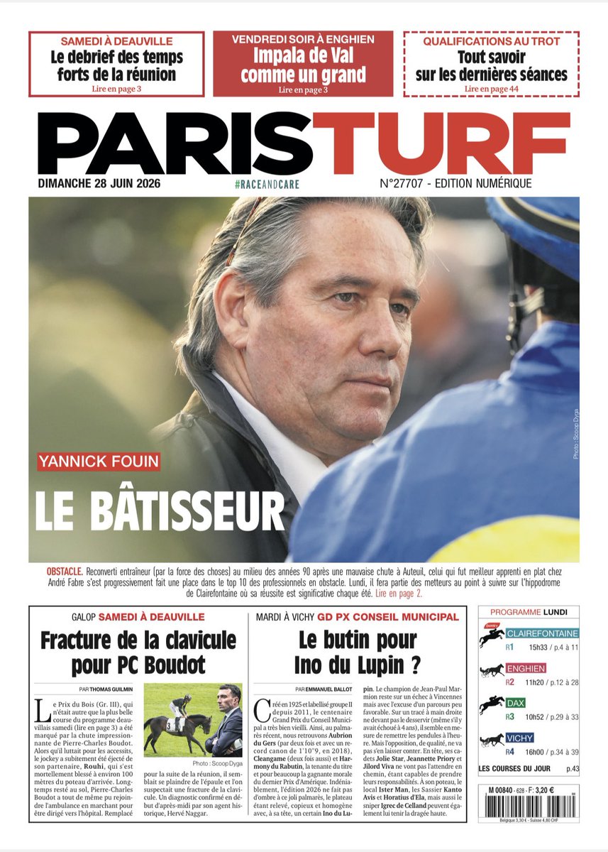 Paris_Turf's tweet photo. La Une du jour 🗞️ https://t.co/XB2boSUCrg