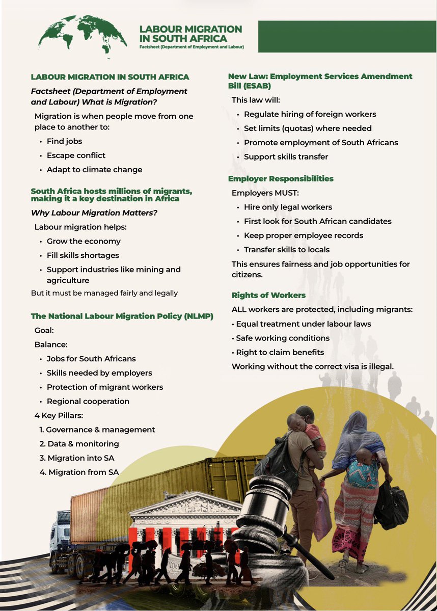 deptoflabour's tweet photo. #LabourMigration in South Africa Factsheet (Department of Employment and Labour) 
https://t.co/f48EWCrB9w
#Yazini #ServicedeliveryZA #GovZAUpdates #YouthMonth2026 https://t.co/YokvuONzCl