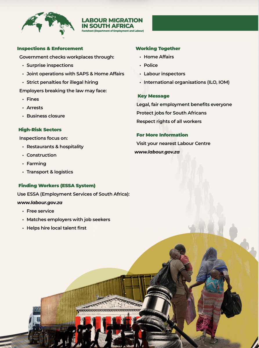 deptoflabour's tweet photo. #LabourMigration in South Africa Factsheet (Department of Employment and Labour) 
https://t.co/f48EWCrB9w
#Yazini #ServicedeliveryZA #GovZAUpdates #YouthMonth2026 https://t.co/YokvuONzCl