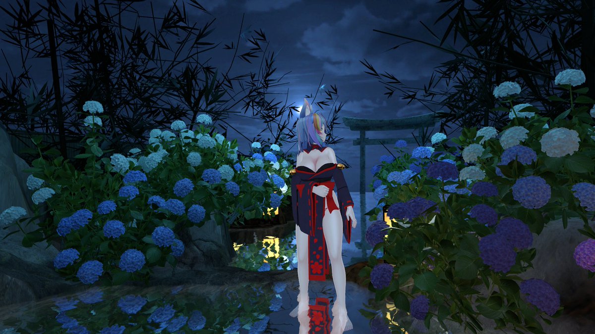 iroiro4217's tweet photo. 紫陽花のなか、 -Amid the Hydrangeas‚-
By tanuh

침착한 분위기의 자양화 월드.
수면의 반사는 따로 버튼을 눌러야 더 이뻐져요. https://t.co/ZRXQdfPfbL