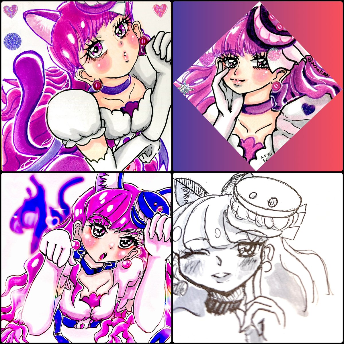 1年に1回、ゆかりさんを描くことでその時点での自分の力量を測ってる

一番表情がそれっぽいのは右上(2025)かなぁ 