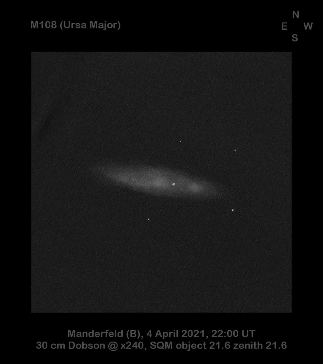 DeepskyLog's tweet photo. As new #deepskylog sketch of the week, we selected this sketch of the Galaxy M 108 in Ursa Major by Jef De Wit.
More information can be found here:

https://t.co/TUPTzvfCwc

#sketch #sketchoftheweek #deepsky #astronomy #deepskydrawing #sketches https://t.co/4PhI00dAZX
