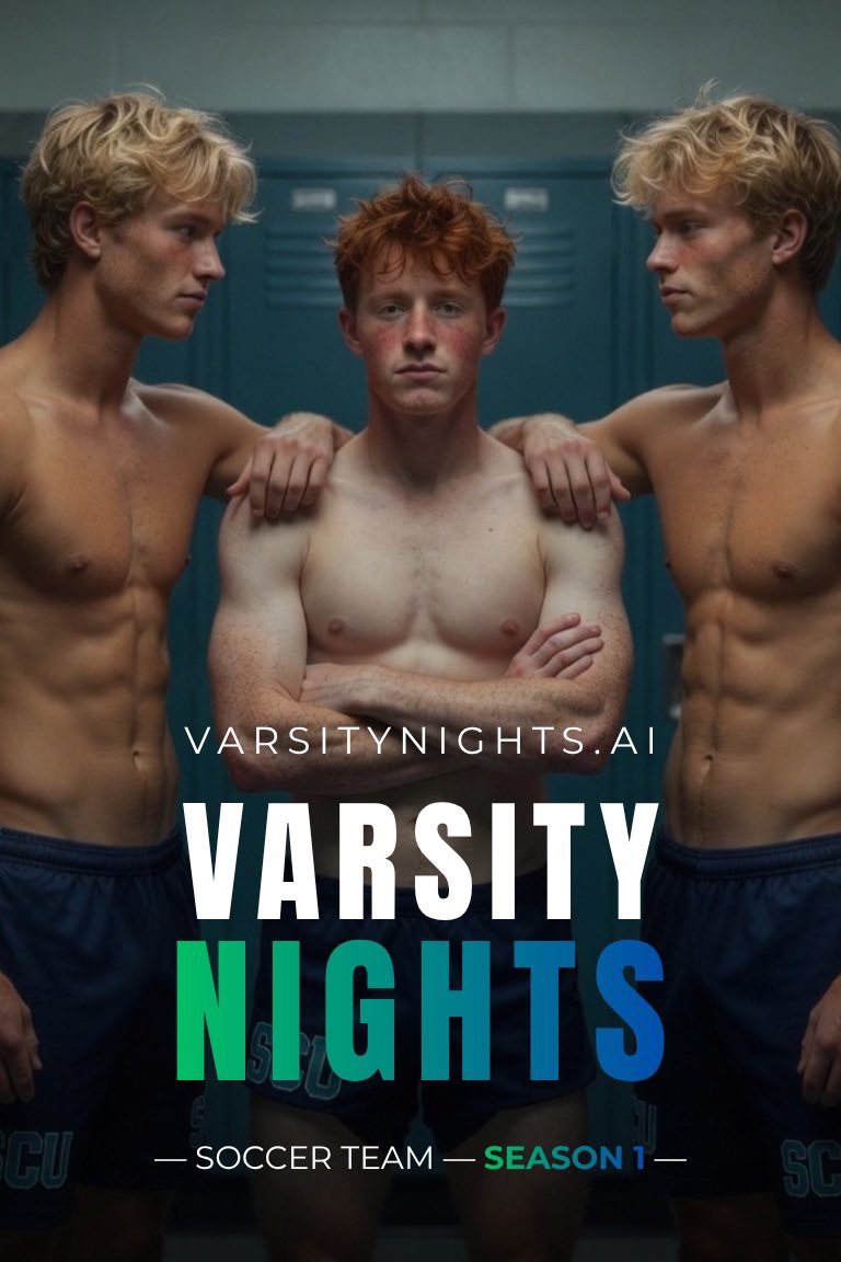 VarsityNightsAI's tweet photo. Varsity Nights is an independent AI-assisted cinematic storytelling project combining photography, short video clips, and original written narrative about D1 college athletes at Sierra Coast University (SCU).

Varsity Nights — Swim Team Season 1 is now live. 

Start with the free preview episode to see how the mixed-media format works.

🔗 https://t.co/Wl6aKBtnnv

#AiArt #GayAIArt #MMRomance #CollegeDrama #Gay #LGBTQ