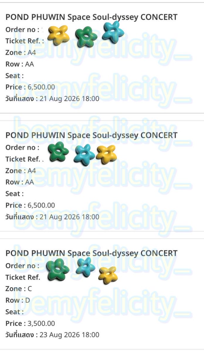 bemyfelicity_'s tweet photo. กดบัตรงาน #PondPhuwinConcert ค่า✨
ขอบคุณลูกค้ามากๆนะคะ🙇‍♀️💖

#felicityreview https://t.co/A4ooNvdapO