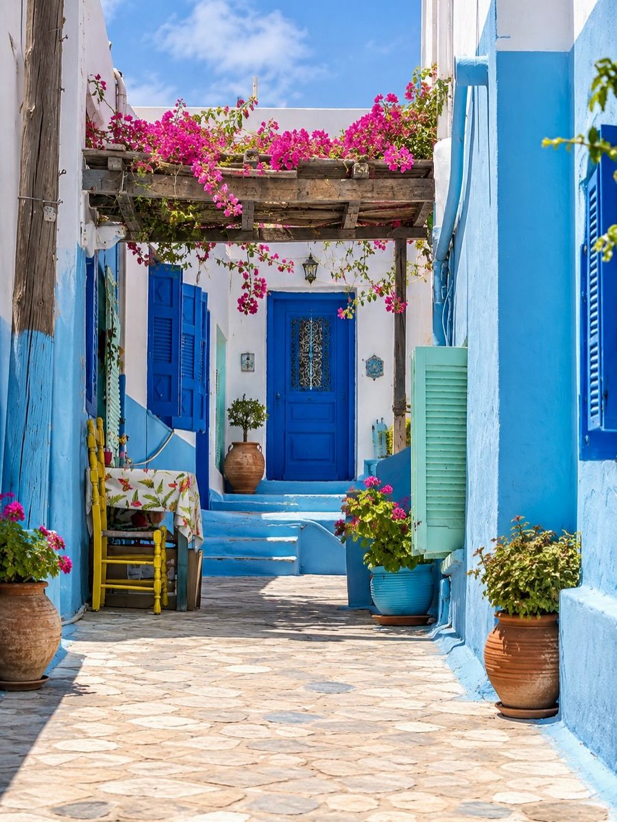 GreekPictures's tweet photo. Whitewashed walls, cobalt-blue doors, colorful flowers, and the warm Aegean sun. This is the everyday magic of #Koufonisia. 🇬🇷
📷 george_kormpos https://t.co/DQ6jbl5o9u