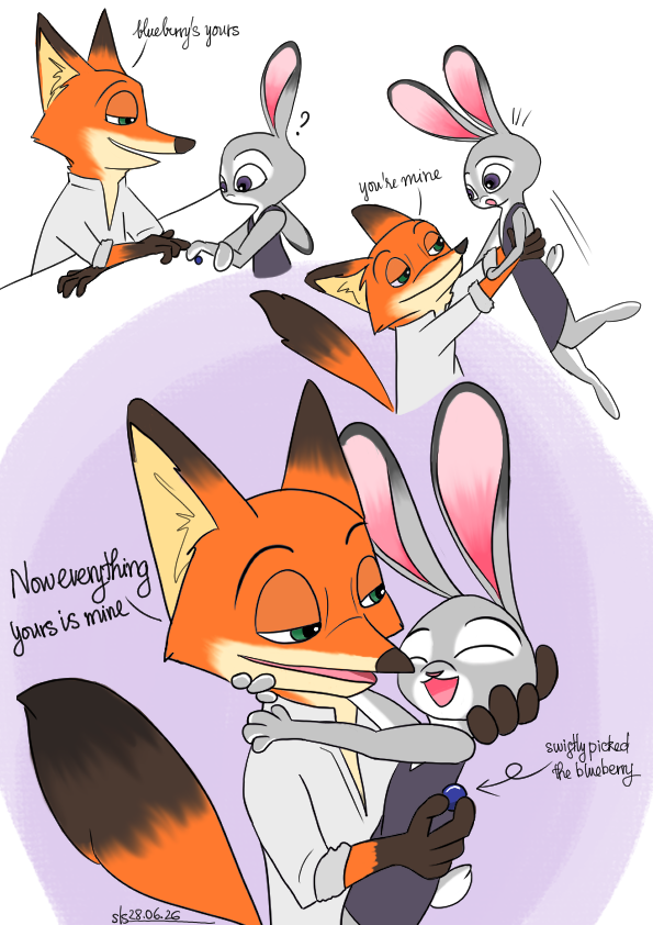 ntmchau2202's tweet photo. Blueberry's yours 
You're mine 
Now everything yours is mine

#wildehopps #zootopia #nickjudy https://t.co/2aluz7APXi