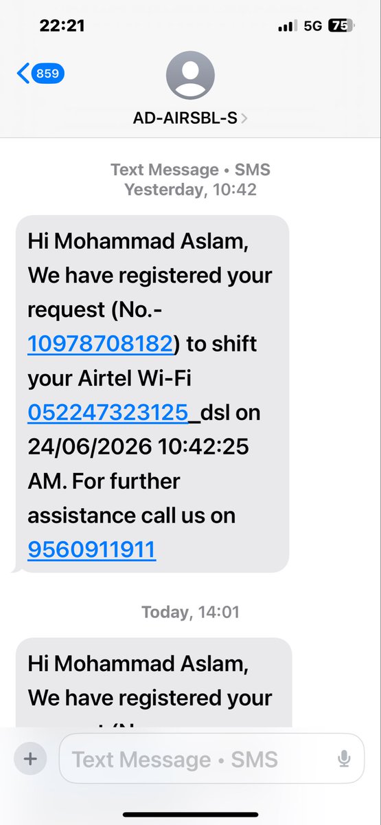 aslamrahaman's tweet photo. @airtelindia network&amp;services are pathetic. Shifting request raised from Lucknow to Faridabad without request, Was told to reinitiate shifting request to Lucknow.Mess on 24/6 but no resolution till date. Nobody picks phone.@reliancejio Connect for port out 2 Wi-Fi and 4 post paid https://t.co/FnogUKBU3A