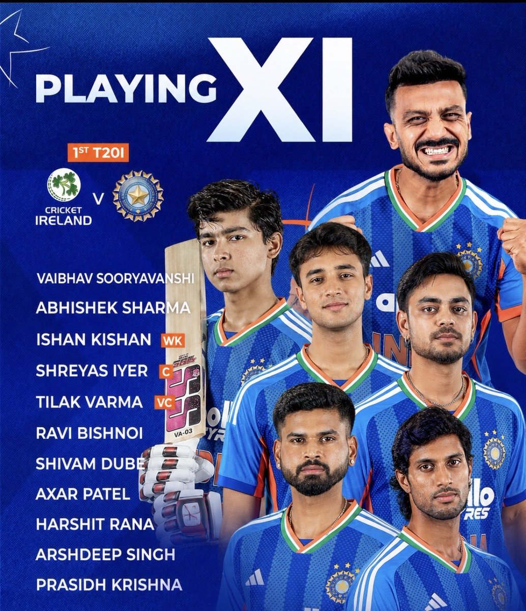 RahulGa21040969's tweet photo. My 11 for Today.
Vaibhav should return today.
#cricinfohonours https://t.co/l1I8rMhN0z