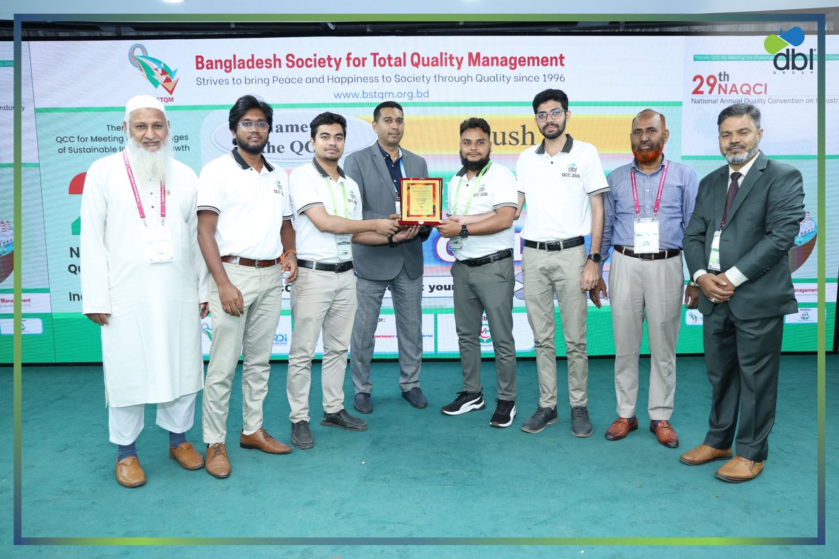 dbl_group's tweet photo. 5 entries | 4 Gold | 1 Silver 🏆
DBL Group won 4 Gold and 1 Silver Award at the 29th National Annual Quality Convention on Industry (NAQCI 2026), organized by BSTQM. The recognition reflects our commitment to quality, innovation, and continuous improvement.
#DBLGroup #NAQCI2026 https://t.co/9wNY3HHgyk