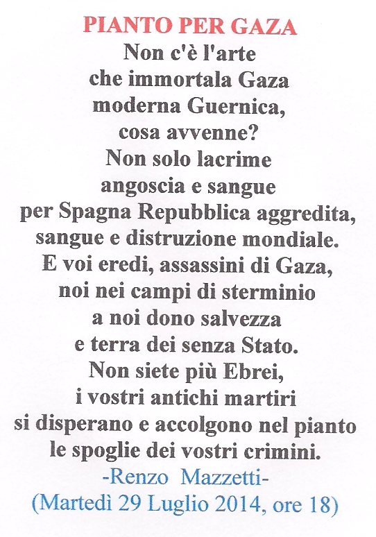 renzomazzetti's tweet photo. "PIANTO PER GAZA" https://t.co/GuPqvmuwLH