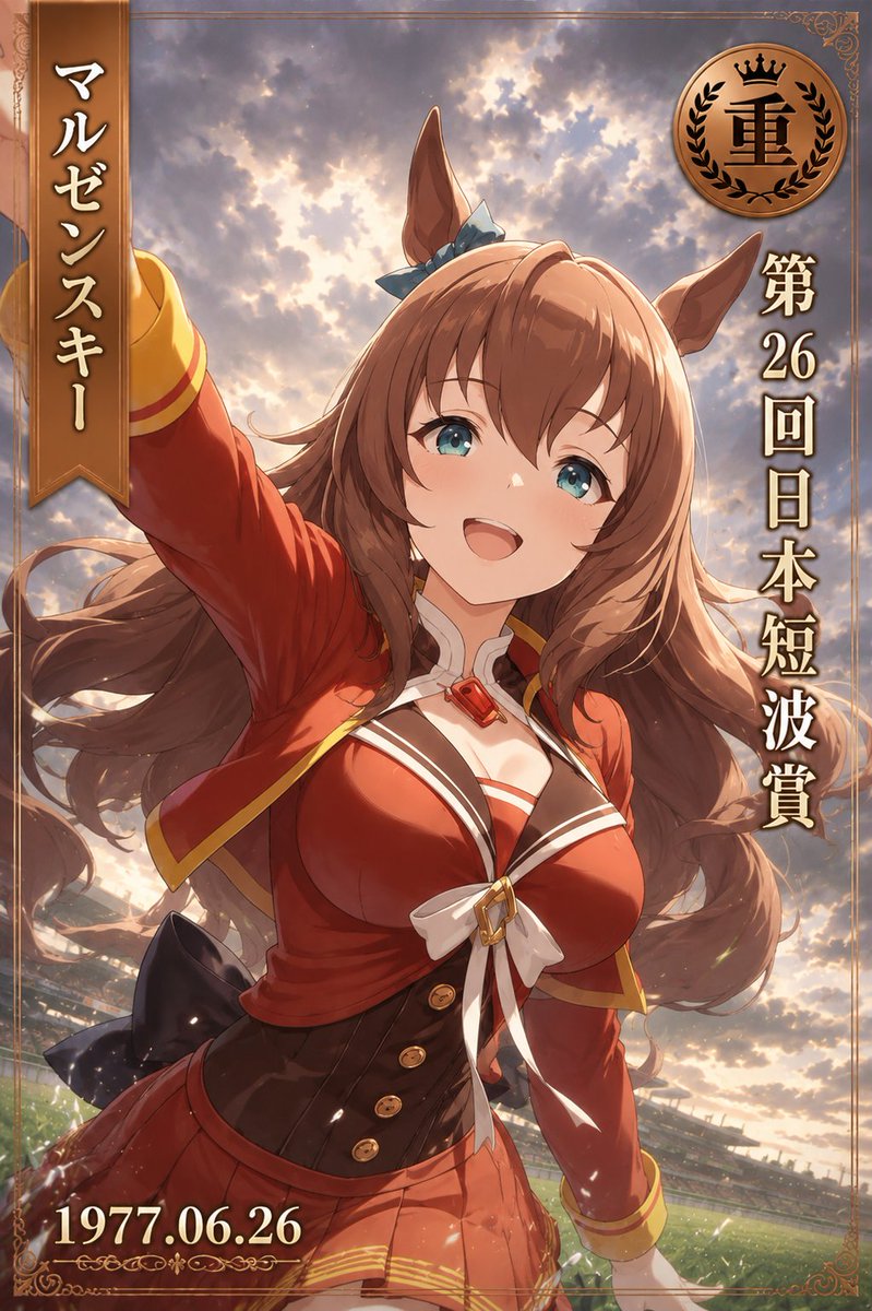 akbn_shin's tweet photo. 「大外枠でもいい。賞金もいらない。
ただ、強さを確かめさせてくれ。」

届かなかったダービーの光。
中山に集まった8万人は目撃した。

単勝1.0倍。遥か前方を独走する、
圧倒的な逃走劇。
後に菊を制する強者すら、
7バ身彼方に置き去りにする。
世代の頂点を証明した。

＃マルゼンスキー ＃ウマ娘 https://t.co/ir3tSWSFKc