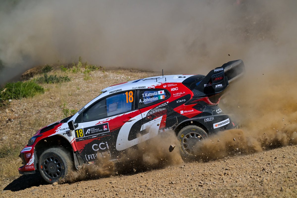 TakamotoKatsuta's tweet photo. ⏱️ SS 15 Loutraki 1 (16,61km)

  1. Ogier 11:19.6
  2. Neuville + 0.0
🥉 Katsuta + 1.2 🥉
  4. Pajari + 9.1
  5. Evans + 13.9 

#AcropolisRally https://t.co/G8KepcYBnp