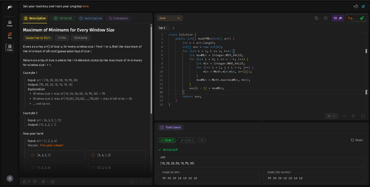 Darshan2042's tweet photo. 📅 Day 28/45 of #SDESheetChallenge @takeUforward_
@striver_79 

🎯Stack &amp; Queue – II:
🔹Stock span problem
🔹Maximum of Minimums for Every Window Size
🔹Celebrity Problem

🎉 Stack &amp; Queue completed. Time to tackle the next challenge! 💻
#Java #DSA #CodeEveryday #45DaysOfCode https://t.co/ig6gCp3q8p