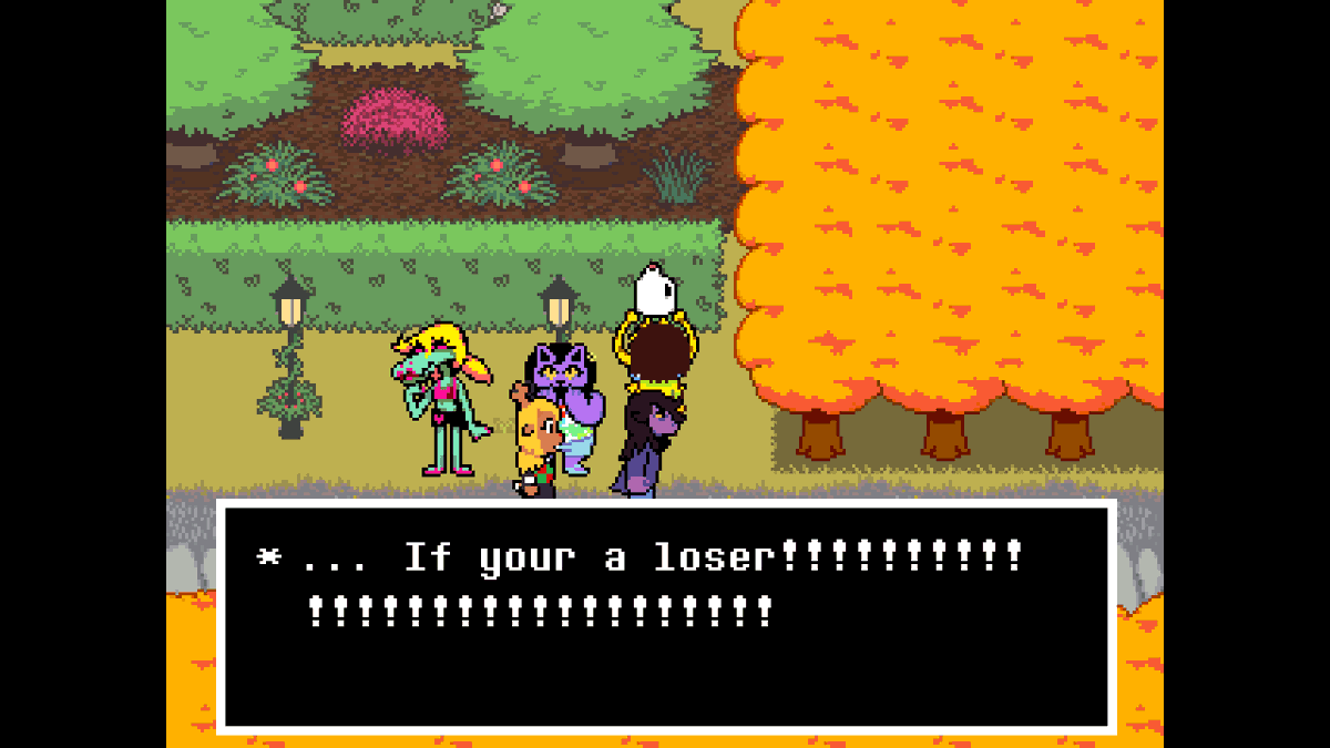 TheCreativeNick's tweet photo. Oh this is definitely foreshadowing for Susie learning the truth about Kris working with Carol/The Knight and being controlled by the Player, as well as Ralsei knowing about the Player this whole time... I'm so scared... #deltarune https://t.co/DfSEjGQf4W