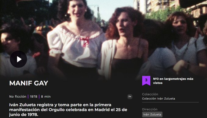 culturagob's tweet photo. @Filmoteca_es Imágenes de hace casi cinco décadas que también forman parte del presente, de la lucha de las personas LGTBIQ+ por sus derechos y que ahora puedes ver en nuestra plataforma en línea #Platfo https://t.co/xVInfjZPxW