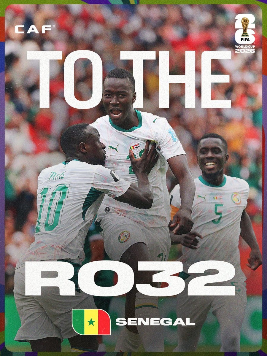 AfricaFactsZone's tweet photo. 9 out of 10 African Teams have qualified for the Round of 32 at the 2026 FIFA World Cup.

DR Congo 🇨🇩 and Algeria 🇩🇿 join Ghana 🇬🇭, Cape Verde 🇨🇻, Egypt 🇪🇬, Senegal 🇸🇳, South Africa 🇿🇦, Morocco 🇲🇦 and Cote d'Ivoire 🇨🇮 in the knockout stage. https://t.co/EwEVBLUzRZ