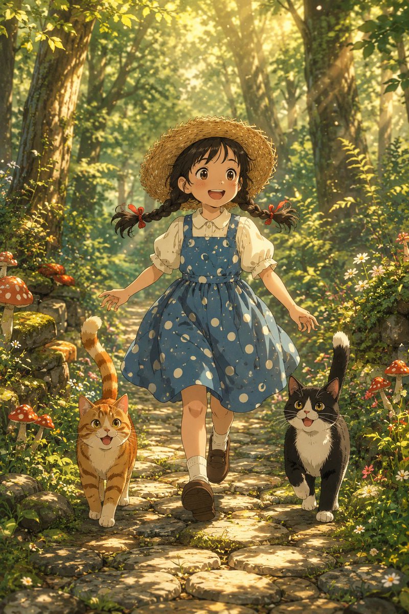 Girl Running Through Enchanted Forest