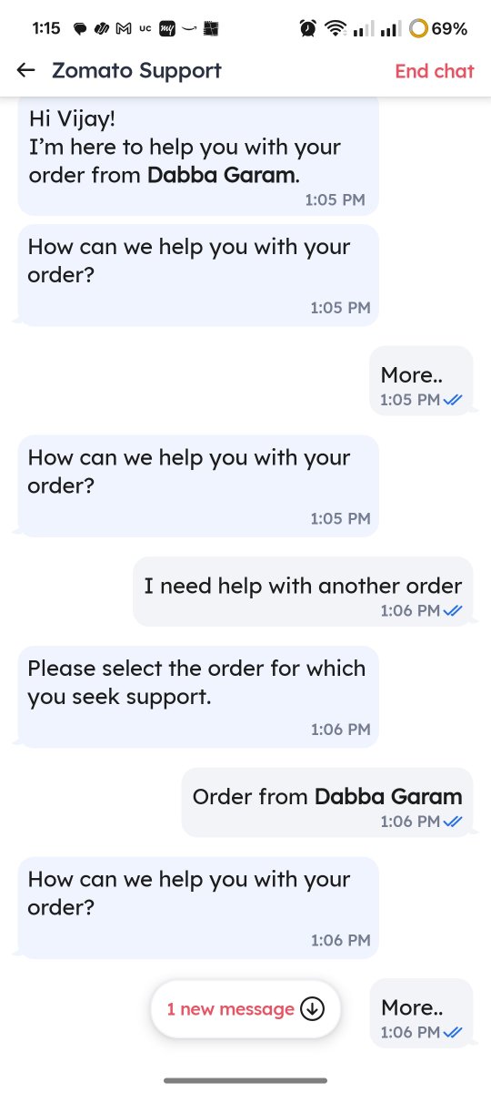 GuysWorldIndia's tweet photo. @zomato
@zomatocare @Zomato_india @deepigoyal
 Order Id. 8281649323
Customer care chat. Want to chat with a Human Live Agent. Your chat bot will just not allow will not transfer. Issue not listed so can't select. Very frustrating customer experience #zomato https://t.co/sXKdmO7WYU