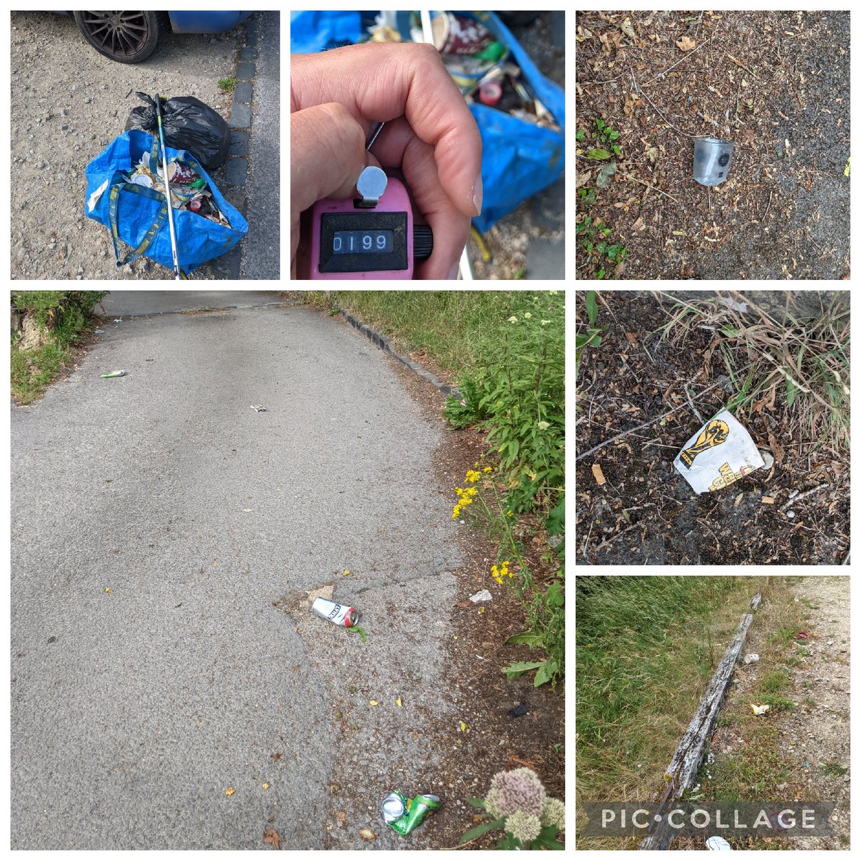 EricTorrington's tweet photo. Over 200 #littered items with a bag of #trash left at #CoaleyPeakViewingPoint #NatureReserve on the #CotswoldsWay kicks the day off. Now off for a #coffee, catch up with #litter #legend Carol Harris. #litterpollution #kills #wildlife #nature #habitats https://t.co/Iyer5pkm1a