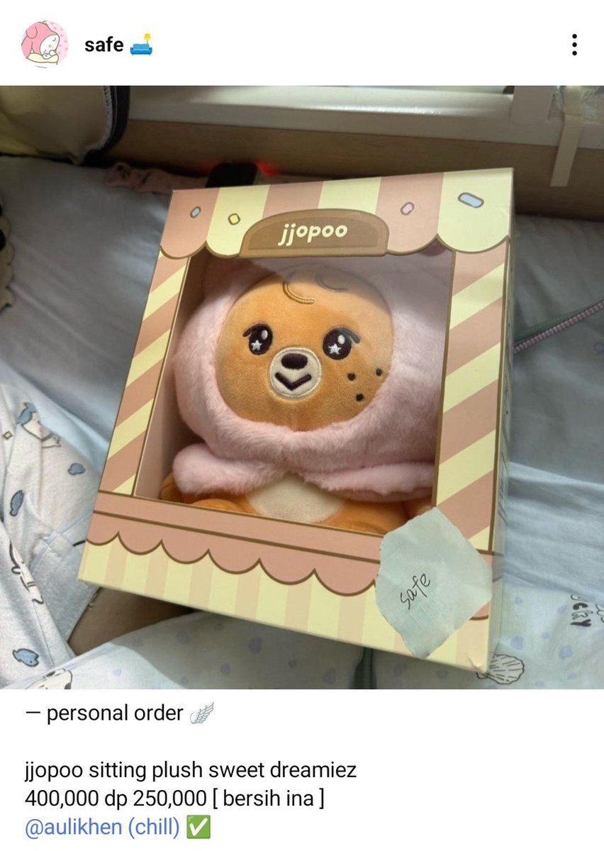 arcillamertha's tweet photo. #neosell wto jjopoo sitting plush unsealed (pc + doll) 400K udah aku pay dp 250K
Rd ch, udah otw ina
Est bersih ina
GO Line Trusted https://t.co/d8NfRQlXip