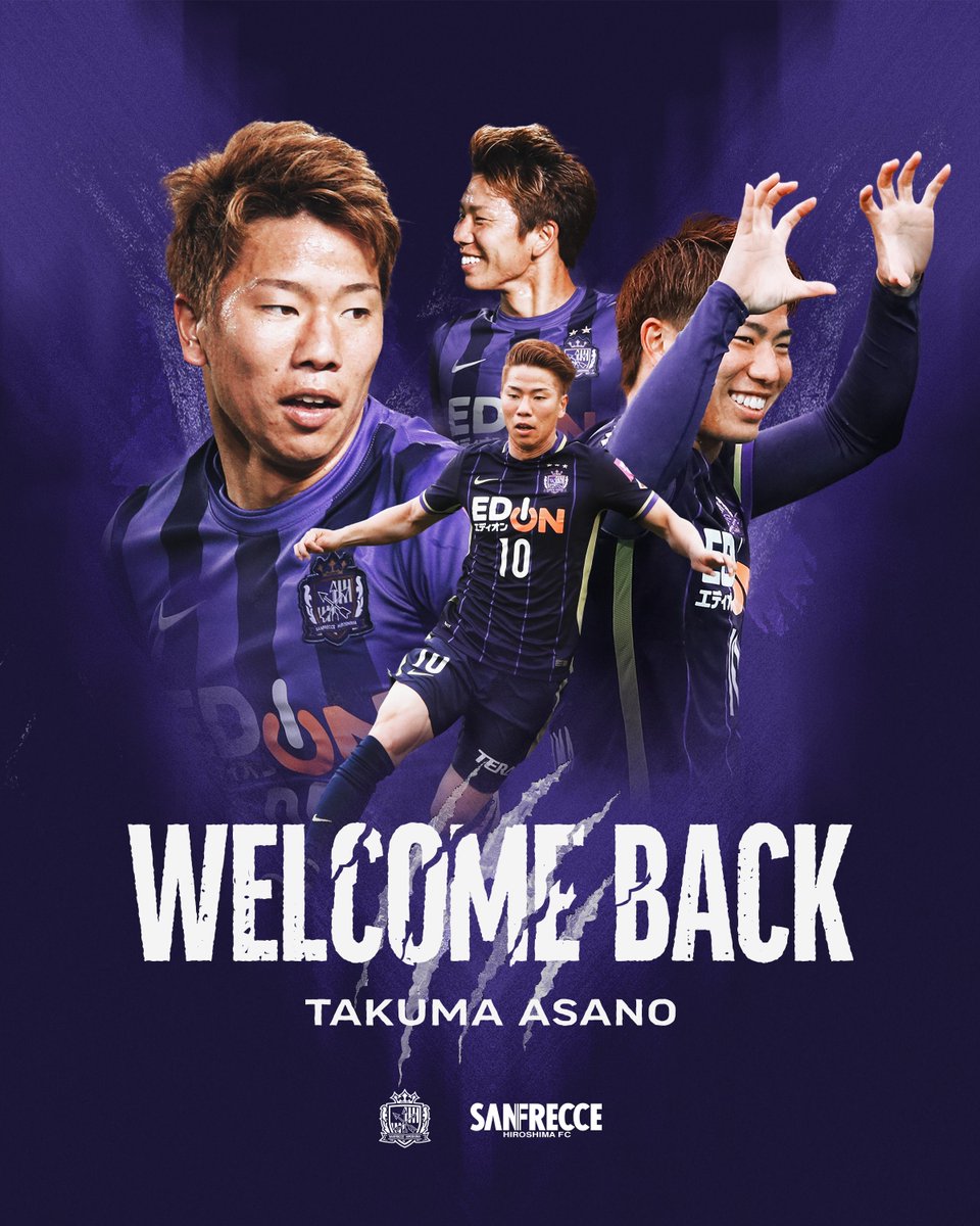 j_football_now's tweet photo. OFFICIAL: Takuma Asano has returned to Sanfrecce Hiroshima on a permanent deal  🏹

The 31-year-old forward returns to Japan after spending 10 years in Europe. https://t.co/jFWlLSU6eh