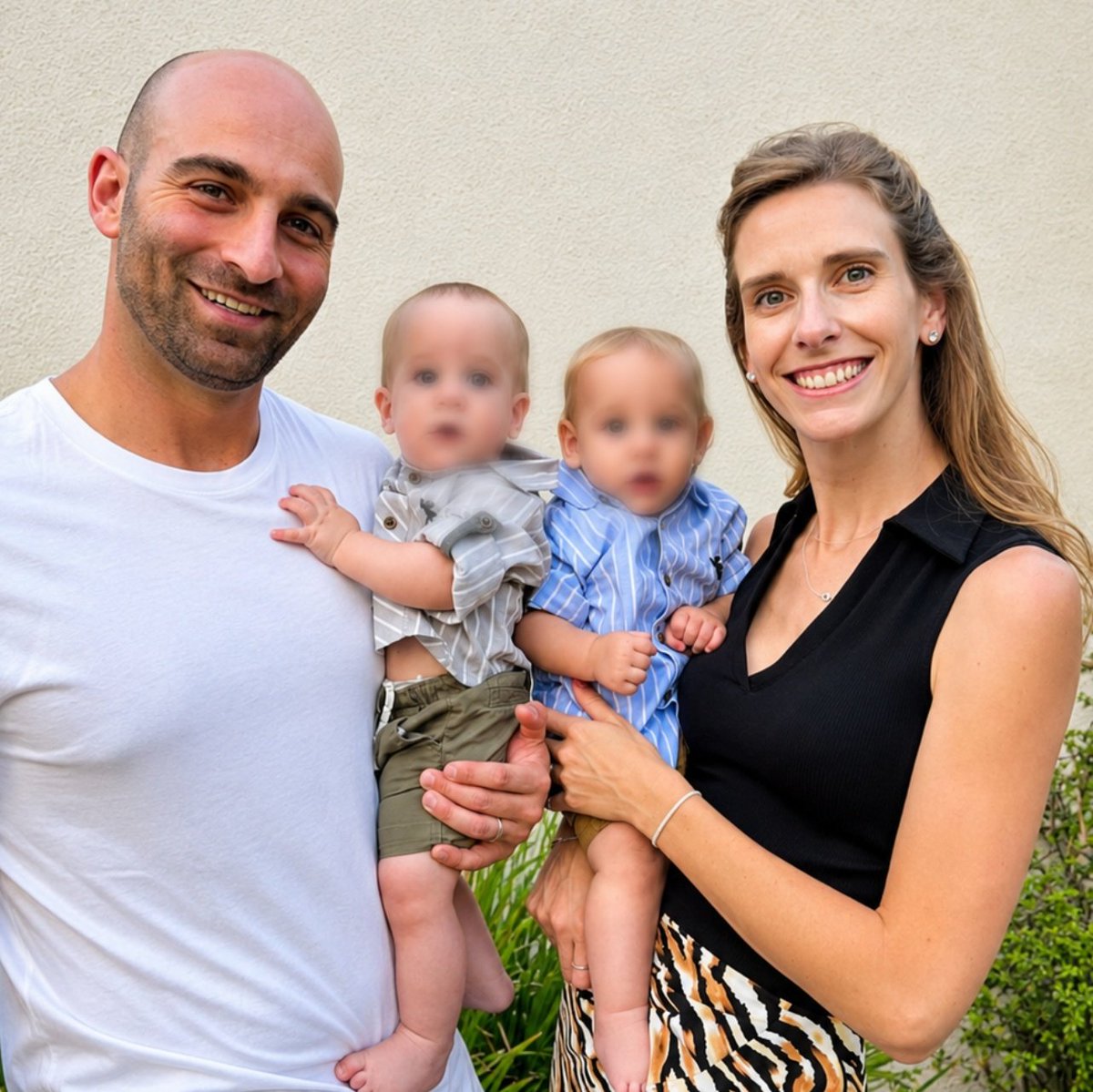 NoaMagid's tweet photo. On the morning of October 7, Hamas terrorists stormed the home of Hadar and Itay Berdichevsky in Kibbutz Kfar Aza and murdered them.

Their 10-month-old twins were left beside their parents' bodies for 14 hours, surrounded by blood. During that time, the terrorists returned to the family's home between murdering other Israelis - eating there, sitting on the balcony, and deliberately keeping the babies alive as bait to lure Israeli forces into the house.

After the terrorists were eliminated, a Golani unit entered the home, carried the twins to the kibbutz gate, and handed them over to paramedics.