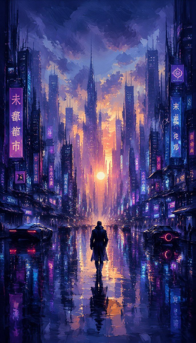 SlopFanClub's tweet photo. Daily AI content
#futuristic_city #impressionist #aggressive #rainy_neon_street #golden_hour_sunlight #symmetrical_centered_composition #cool_blues_and_purples https://t.co/UTFumb4Yma