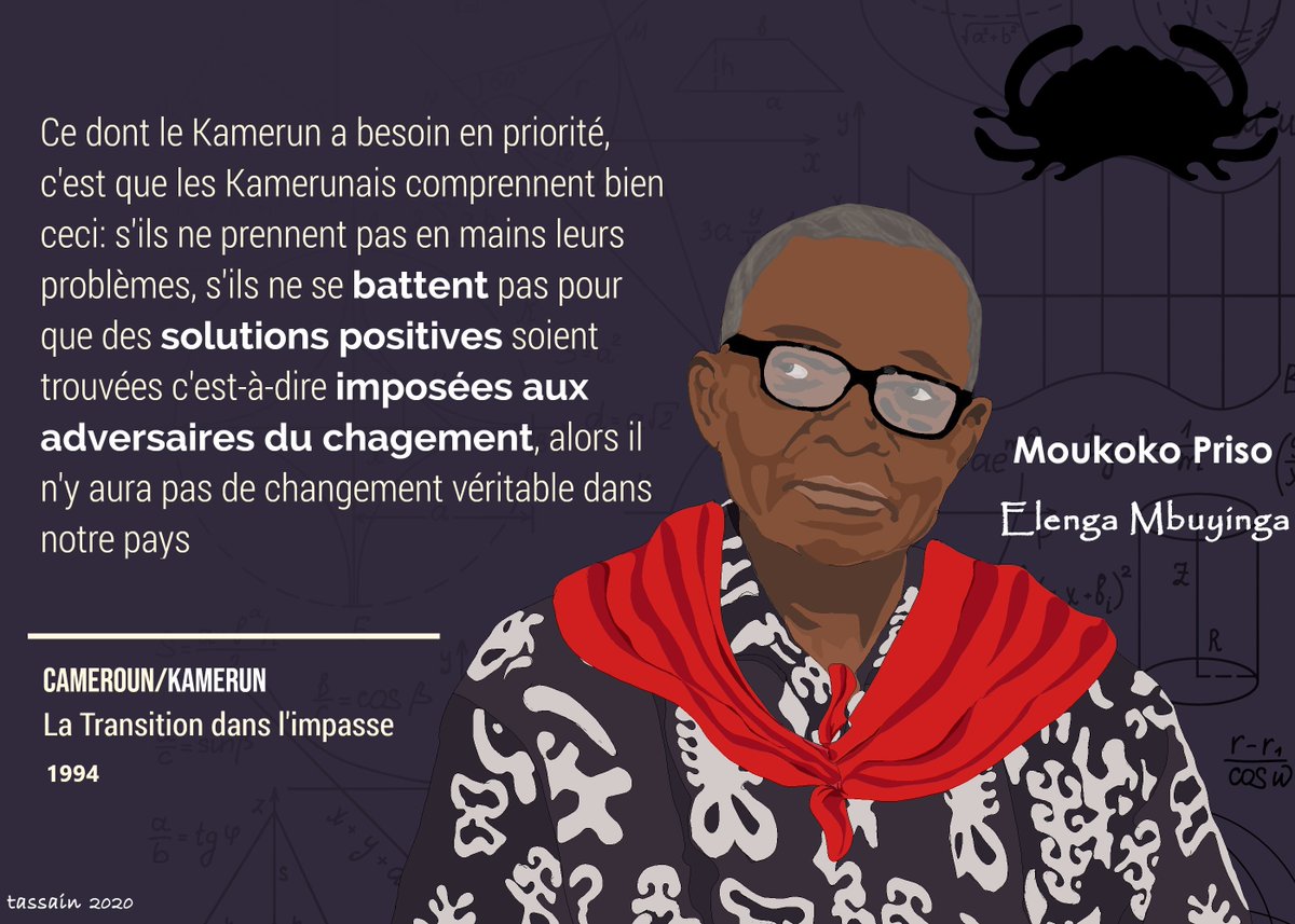 tassingremi's tweet photo. «..que les Kamerounais comprennent bien ceci: s'ils ne prennent pas en mains leurs problèmes..ne se battent pas pour que des solutions positives soient trouvées cad imposées aux adversaires du changement, alors il n'y aura pas de changement véritable..» Moukoko Priso, 1994. RIP💪🏾 https://t.co/fSQx7Xk0jC