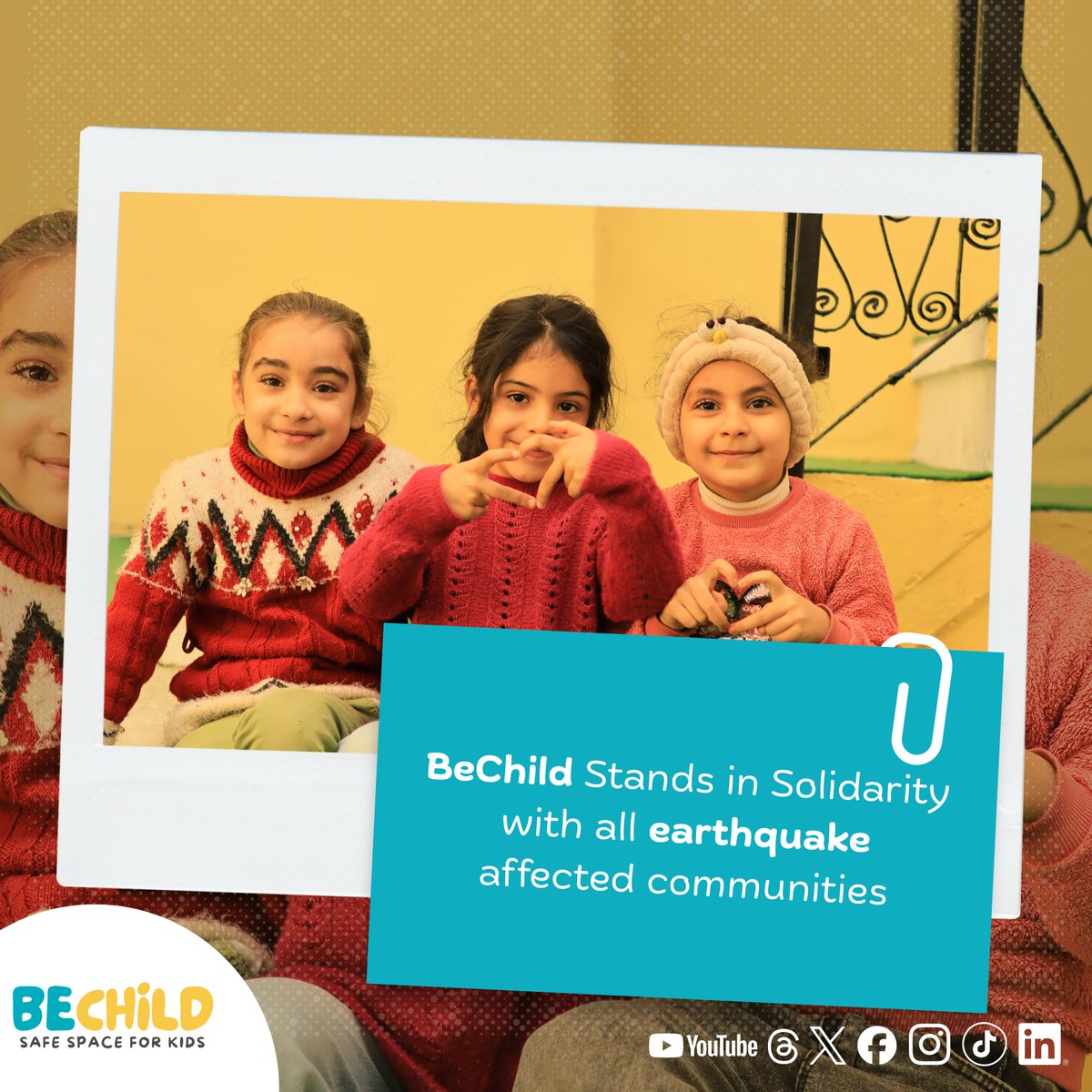 bechild_org's tweet photo. Our hearts are with the people of Venezuela and all the other earthquake affected communities.

As a community that lived through the pain of the Türkiye earthquakes, we know how deeply such disasters affect families, children, and entire communities. We remember the fear, the loss, and the long road toward recovery.

Today, we stand in solidarity with all those affected in and we extend our sincere condolences to the families who lost loved ones and send strength to everyone facing fear, displacement, and uncertainty.