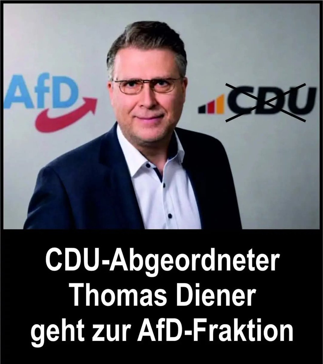 von_blauweide's tweet photo. Paukenschlag vor der Landtagswahl CDU Abgeordneter Thomas Diener wechselt zur AfD-Fraktion im Schweriner Landtag ! Konservative Politik für unsere Heimat gibt es eben im Parlament nur noch  mit der Alternativen für Deutschland . Gemeinsam für die Wende! 🦅🇩🇪💙 https://t.co/zz7ED12yRK
