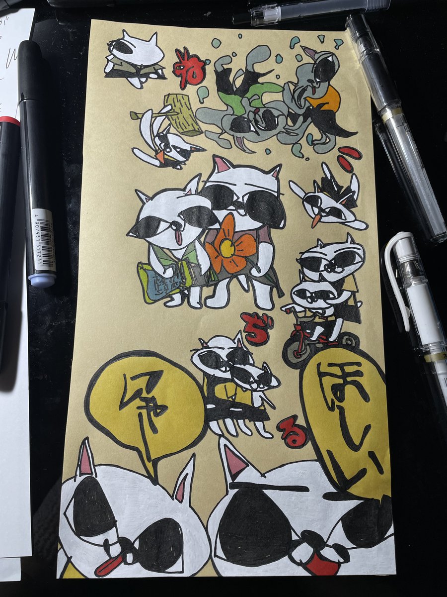 Msi5656's tweet photo. ねこぢる！描いた！よ https://t.co/aEENQoOim5