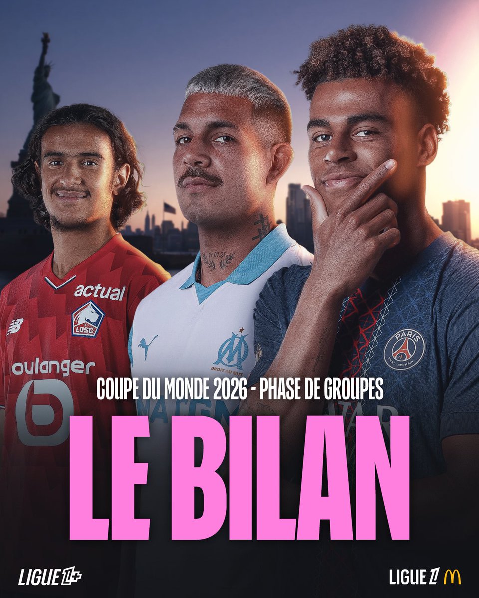 ligue1plus's tweet photo. Il reste encore 68 joueurs de @Ligue1 en lice à l'issue de la phase de groupes de la Coupe du Monde 2026 🙌

Thread 👇 https://t.co/0Jr5xktdJ7