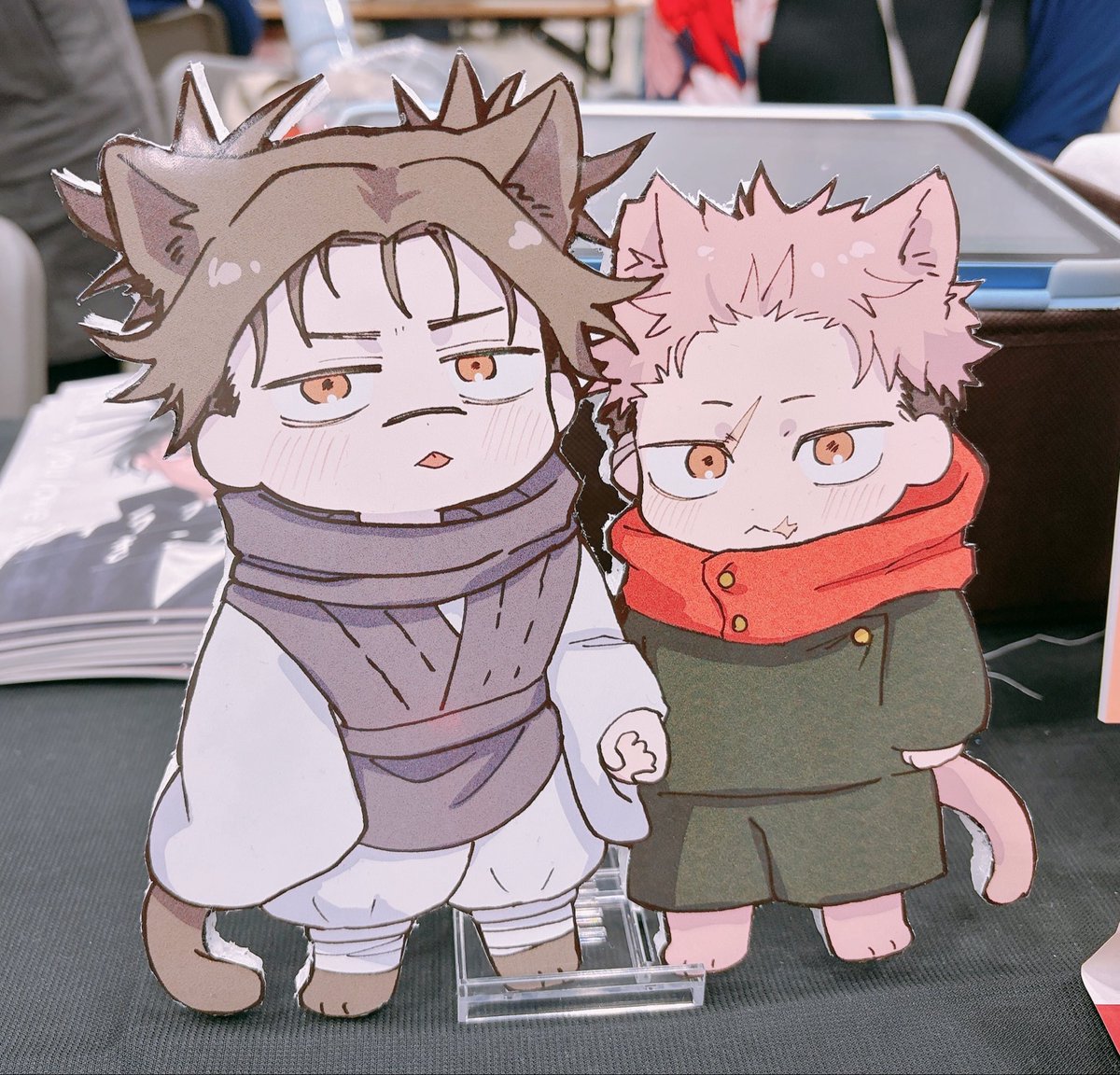 自作の兄弟ねこちゃんパネル、思い付きで作って手作り感あふれる感じに