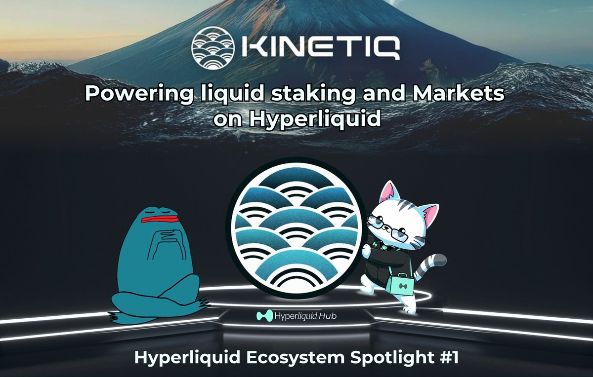 Hyperliquid_Hub's tweet photo. Hyperliquid Ecosystem Spotlight #1: Kinetiq

@Kinetiq_xyz is a liquid staking protocol built natively on Hyperliquid, allowing users to stake HYPE and receive kHYPE - a liquid staking token that earns rewards while remaining usable across DeFi.

Through StakeHub, Kinetiq automatically selects, monitors, and rebalances across top-performing validators, removing the need for users to manage staking manually.

Kinetiq latest news update:
✅Launch Platform officially live on June 11, 2026
✅First deployer using Launch: @Borsa_HL with brsHYPE pool
✅@Perpsdotfun x Kinetiq | @Markets_xyz: Democratizing ✅Derivative Market Ownership on HIP-3
✅Markets now updates ~10x faster than hl(~50ms refresh)
✅Total TVL reached ~$1.05B
✅kHYPE TVL at ~$908M
✅Major integration with Pendle: extra +10% to +40% yield on kHYPE/vkHYPE
✅Deep DeFi integrations: Curve, Hyperlend, Felix, and more (kHYPE as collateral)
✅Partnerships with Blockdaemon, Flowdesk, and IMC Trading for institutional staking
✅$1M bug bounty program with Cantina 

🧵