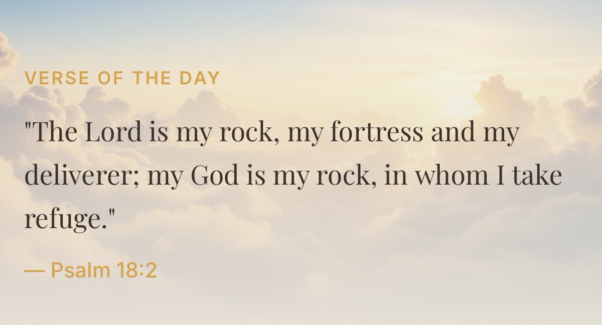 CryptoChurchApp's tweet photo. VERSE OF THE DAY

"The Lord is my rock, my fortress and my deliverer; my God is my rock, in whom I take refuge."— Psalm 18:2 https://t.co/aTJ2sj9SRS
