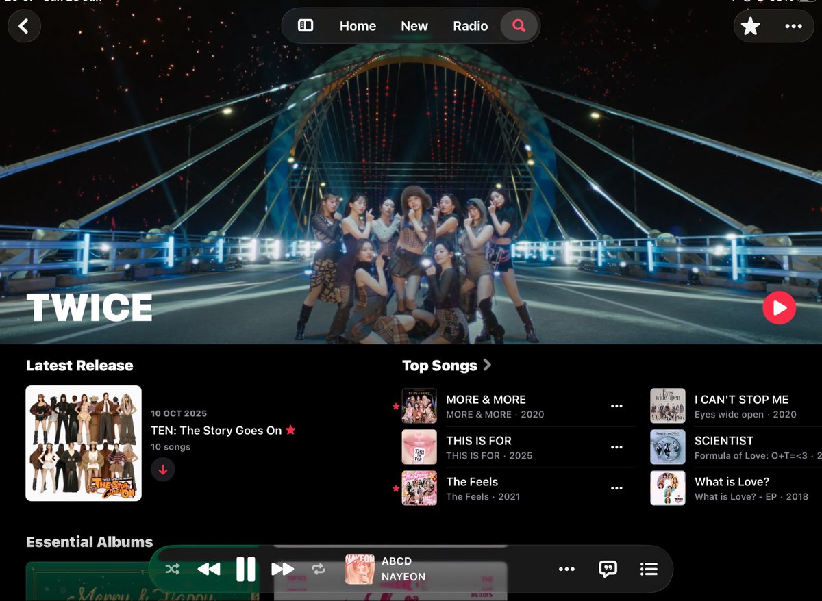 folhoe's tweet photo. obsessed with how their apple music profile still stuck in the one spark era https://t.co/rqHbQhriv1