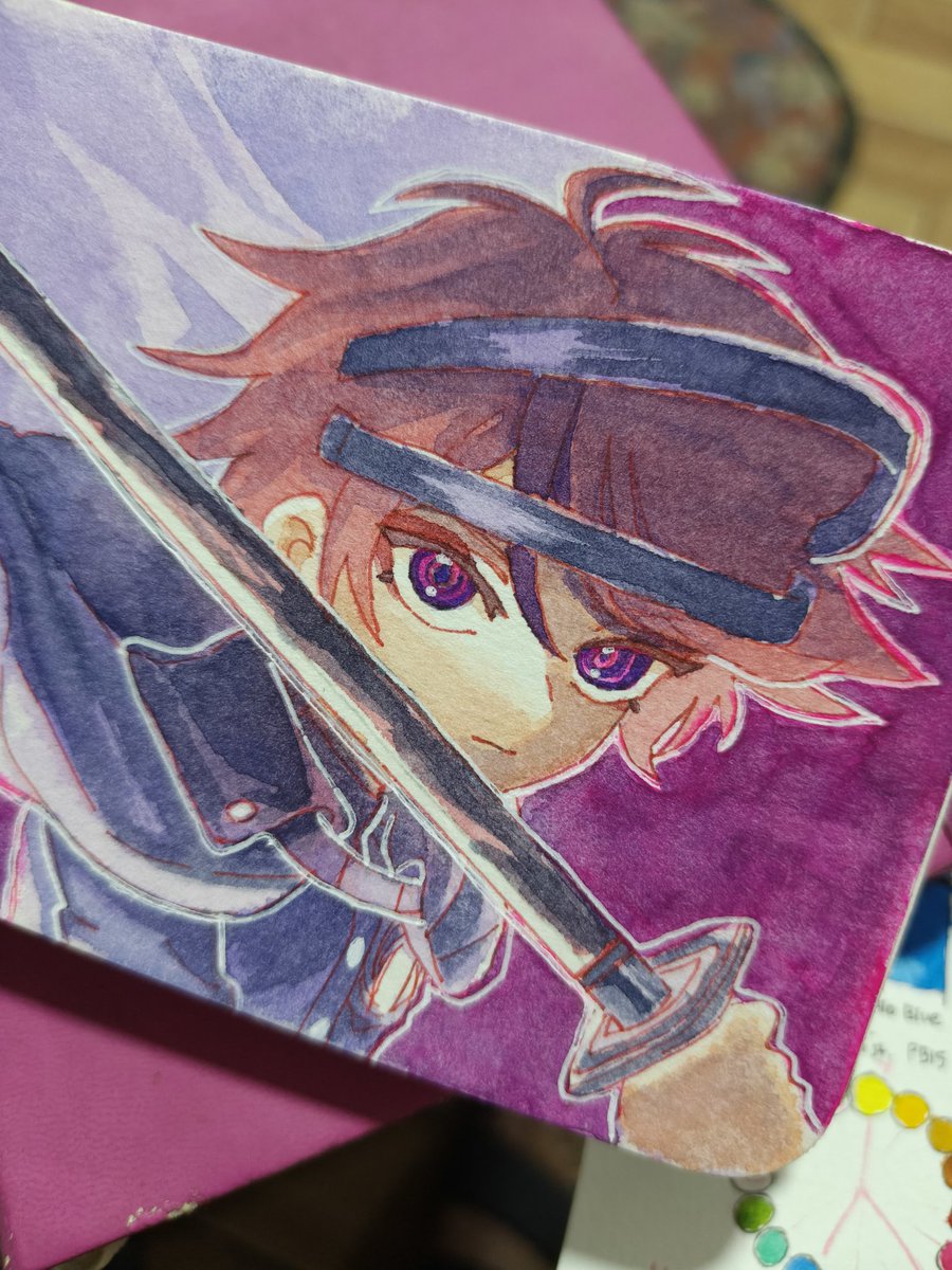 an_ect's tweet photo. Takumi 🌊 
But in watercolor.

#hndr_fa #hundredlinefanart https://t.co/P0UUGjUvbw
