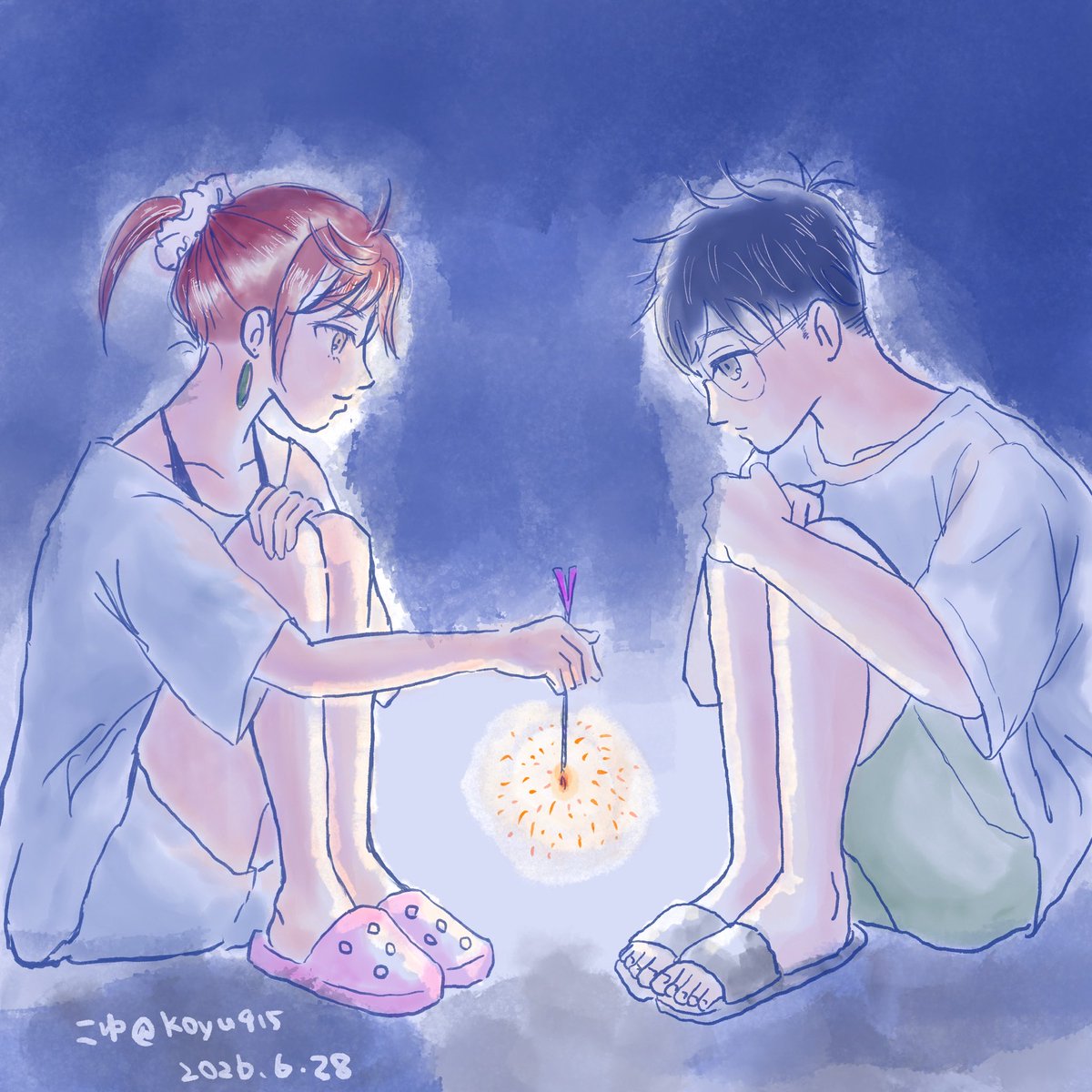 koyu915's tweet photo. 「キレイだね〜」

「……そうですね」 https://t.co/3Tm1t53RvA