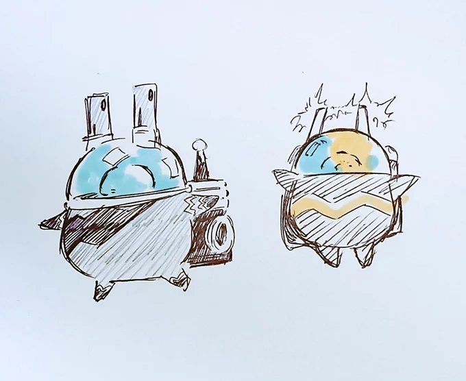 . 見ないで描いたプラグノボンプ→ ←見ながら描いたプラグノボンプ