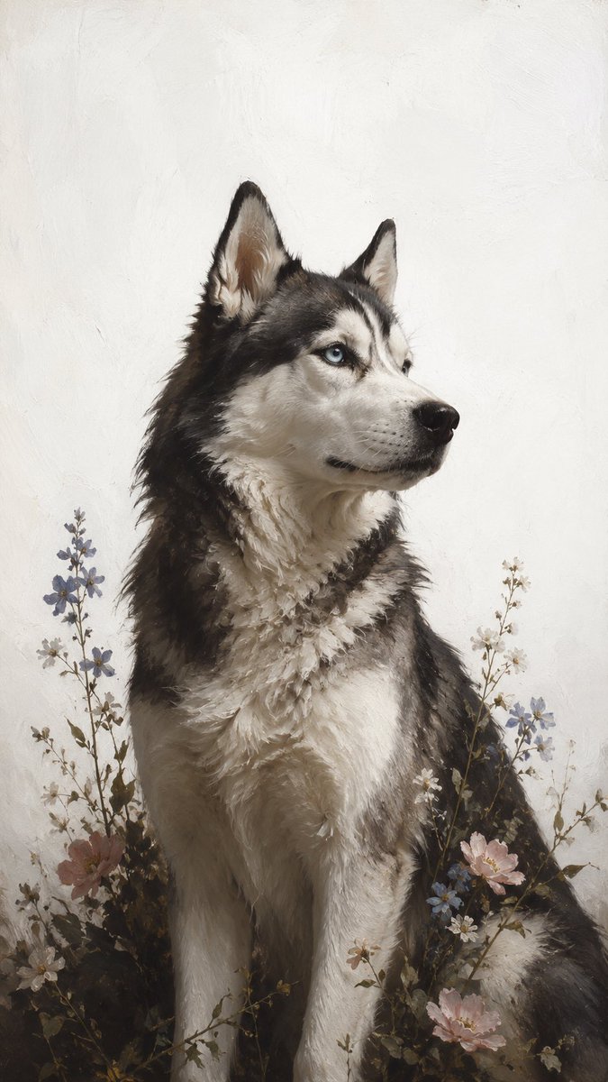 wasab1_art's tweet photo. Where the Winter Heart Blooms

#art #aiart #husky #dog #flower https://t.co/w2JrRoztZR