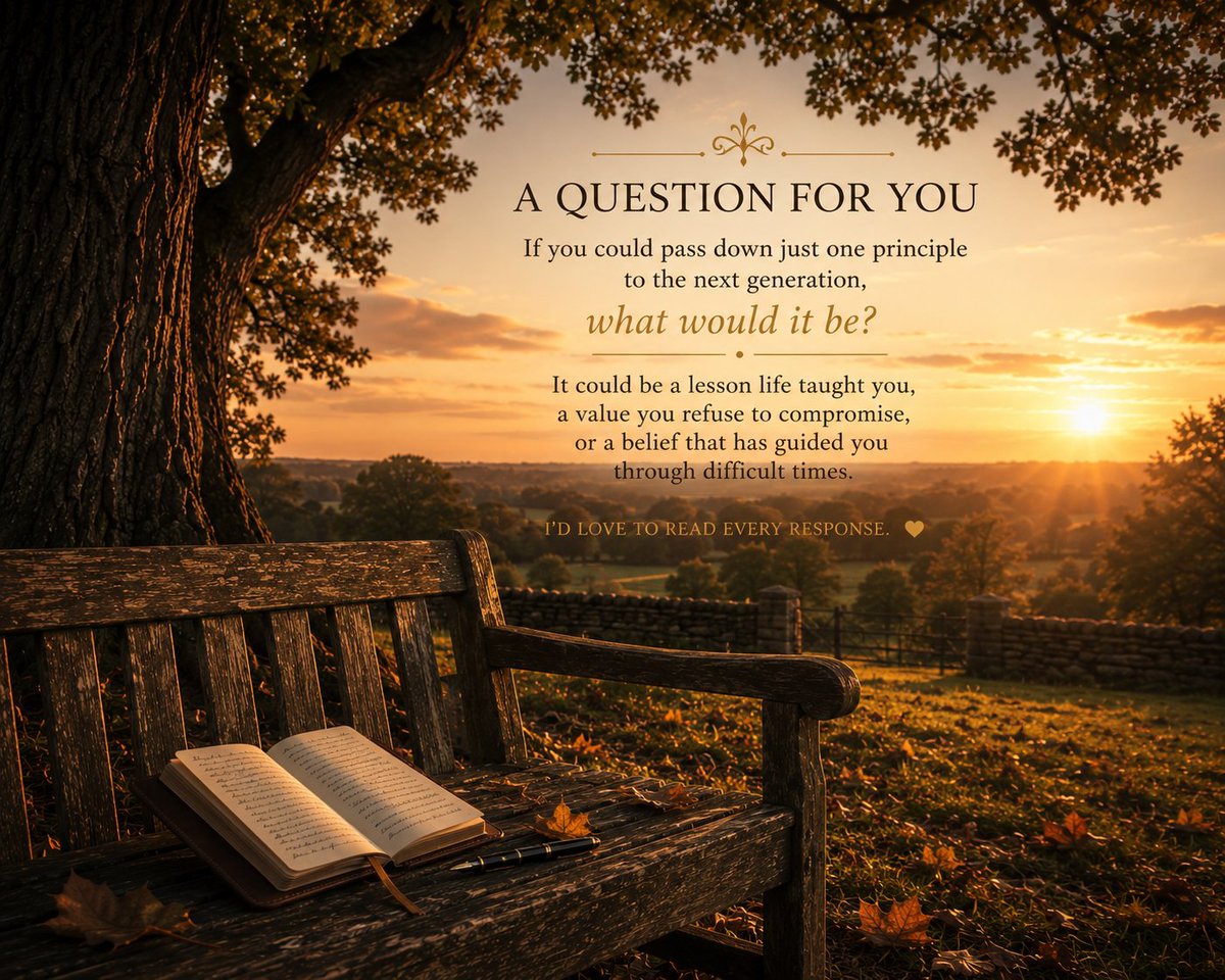 _MindsetArchive's tweet photo. Let's learn from each other.😃
Instead of sharing wisdom, I'd love to hear yours.
If you could leave behind one lesson for future generations, what would it be? 🍂
I'm looking forward to reading every answer. 🤝#Values #Purpose #MeaningfulLiving #DeepThoughts #LifePhilosophy https://t.co/9bTjJiIgep