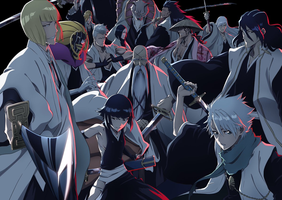 R39_ZK's tweet photo. Now that we have at least 13 ppl within the Fatui Harbingers, I thought I'd pitch a match-up between them &amp; the Gotei 13 as well

Let's get started

[ Gotei 13 vs. Fatui Harbingers 🧵 ]

#BLEACH #GenshinImpact https://t.co/YuZLFjB1Mx