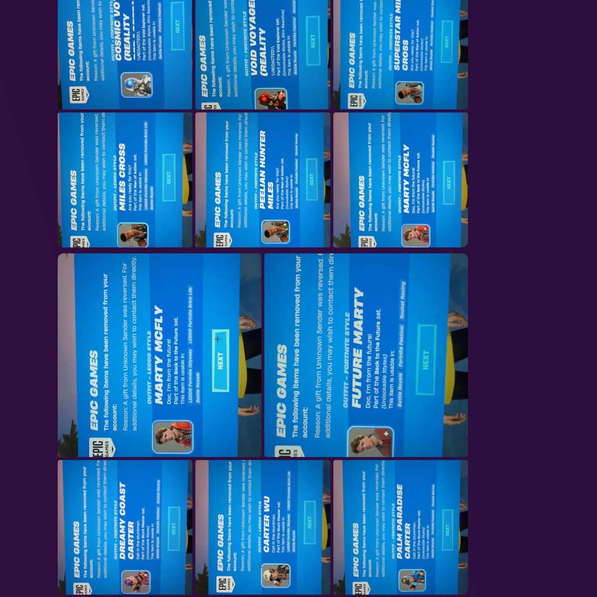 BackersGamesF's tweet photo. This is exactly the reason why you should never ever use cheap vbucks methods. 

Someone send me this today.. for only 1000 vbucks he lost a whole dam battle pass worth at least 15k vbucks and all the time he spend to complete it https://t.co/5dgTcdn7Zc