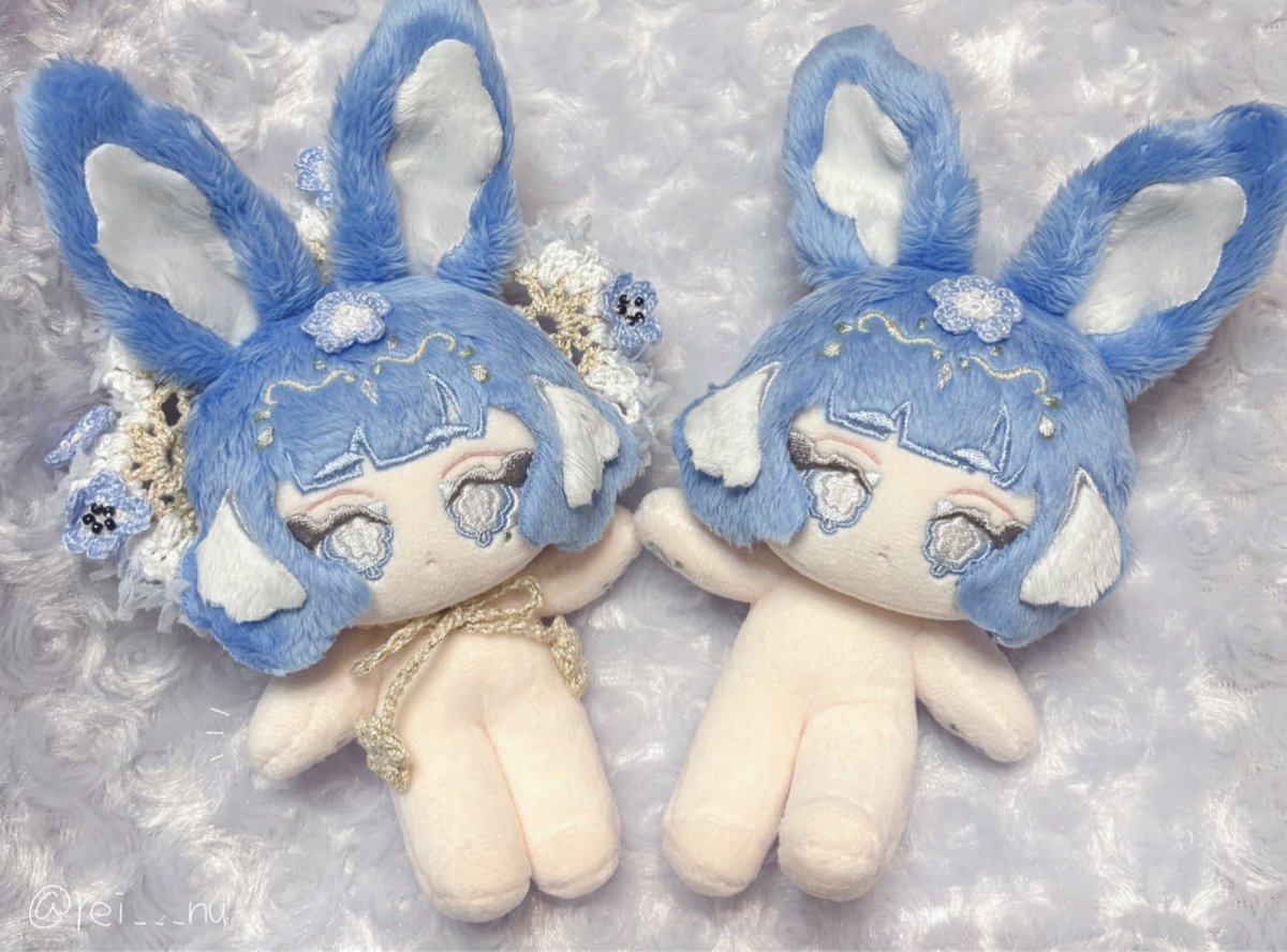ネモフィラうさぎちゃんを作りました🐰💠 1体はおうち探しする予定です