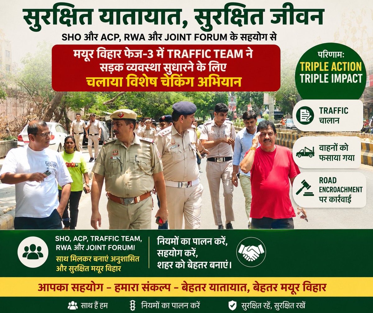 VivekBhandari84's tweet photo. @LtGovDelhi @DelhiPoliceCom1 @DCPEastDelhi @gupta_rekha @Jointforum1 

 *Thanks a lot to our Honorable  SHO Ghazipur Sh. Upadhyay Bala Shankarm Ji and Traffic Inspector East Sh. Binay Singh Ji..* 

 *On the spot Challans.* https://t.co/MQjFhR36XW